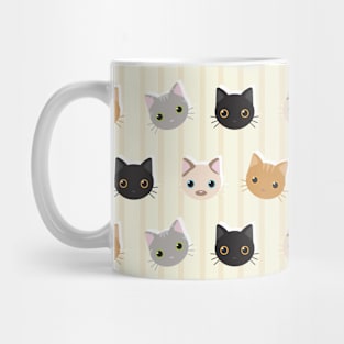 Kittens & Stripes Pattern Mug